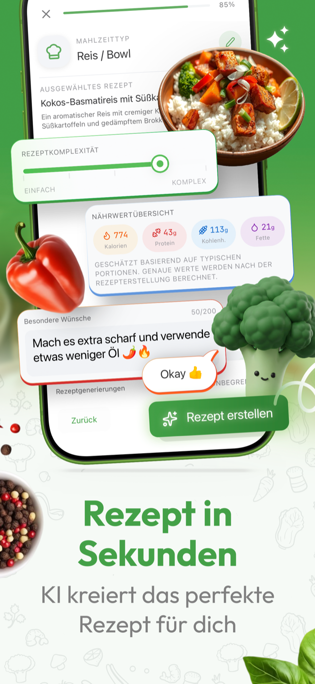 Rezept in Sekunden: Die KI erstellt das perfekte Rezept für dich