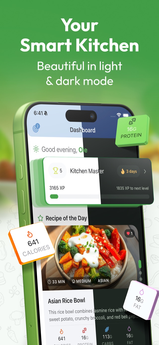 Smakwise app: Your Smart Kitchen - beautiful in light and dark mode