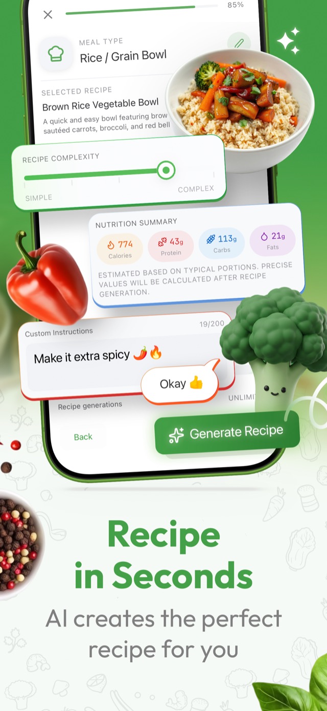 Recipe in Seconds: AI creates the perfect recipe for you
